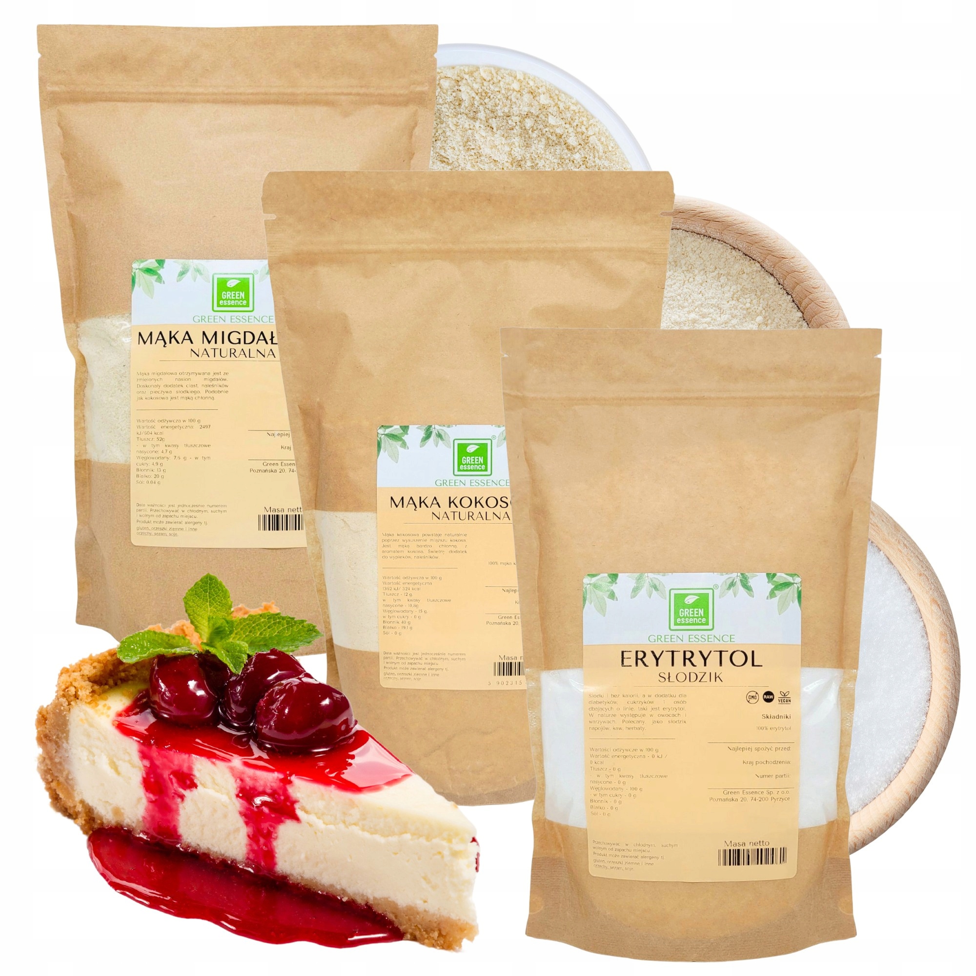 Levně Mandlová A Kokosová Mouka Erytrytol erytrol keto 3x 1kg mleté mandle