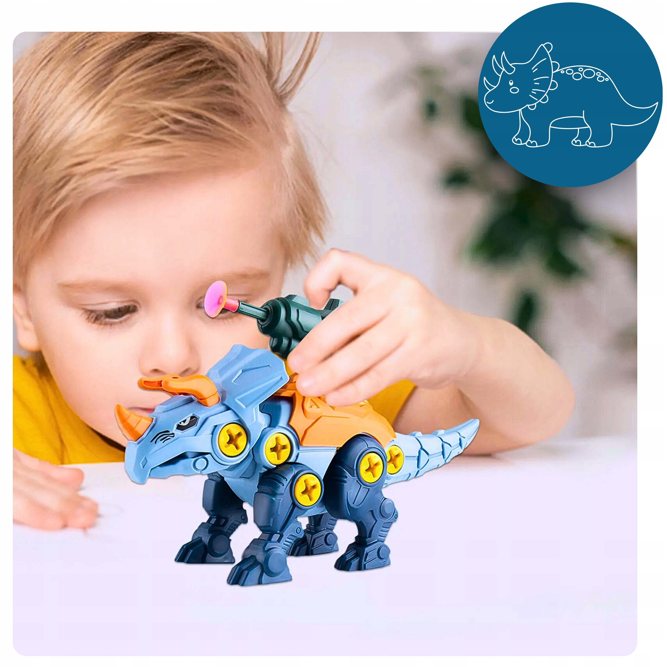 Zestaw konstrukcyjny DINOZAURY do Skręcania Wkrętarka na baterie klocki Kod producenta klocki konstrukcyjne dinozaury