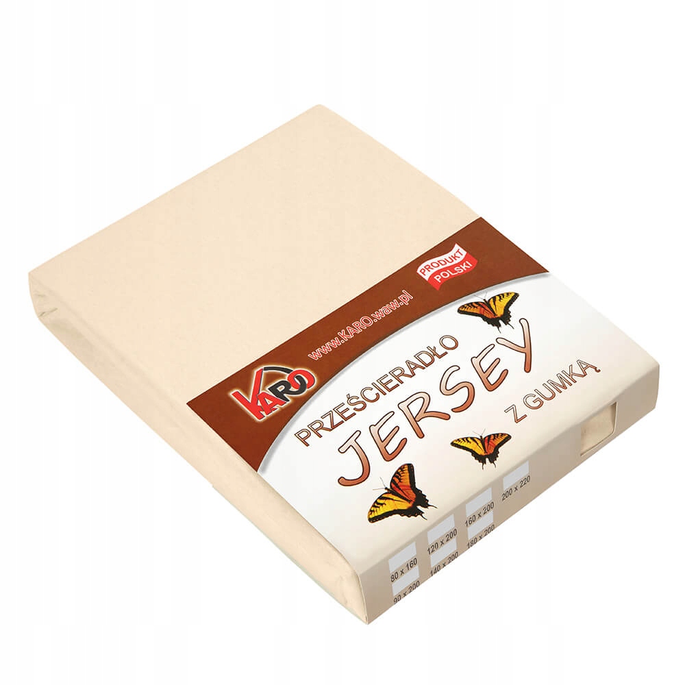 

Prześcieradło jersey z gumką 180x200 beżowe jasne