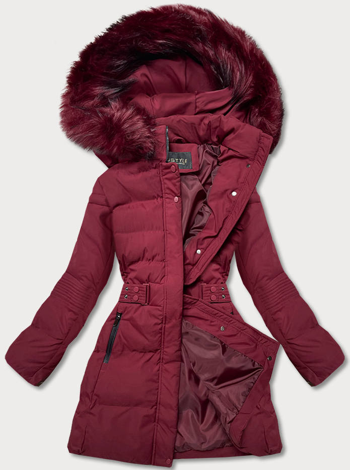 Dámská Zimní Bunda 16M9059 Bordo XL (42)