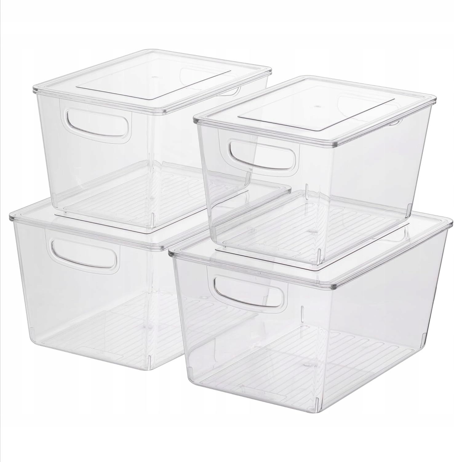 Sada 4 úložných boxů Navaris, průhledné, 2 velikosti