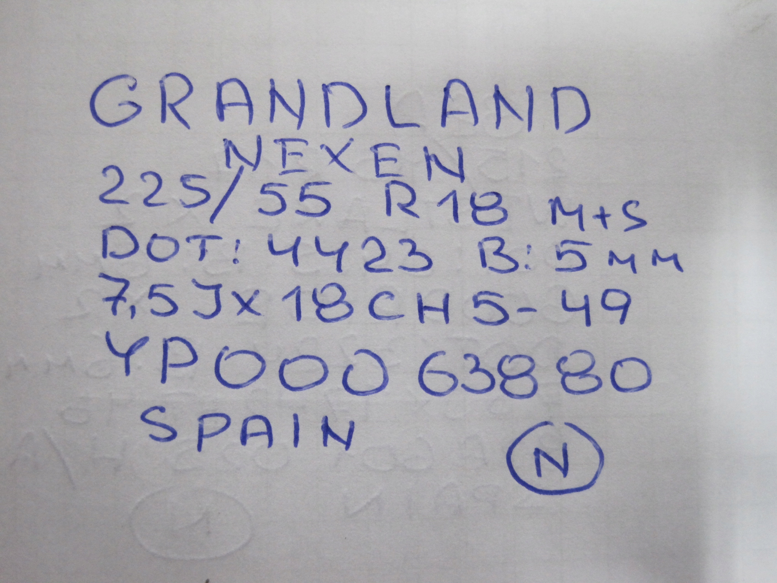 wheels discs tyres OPEL GRANDLAND X R18 M+S