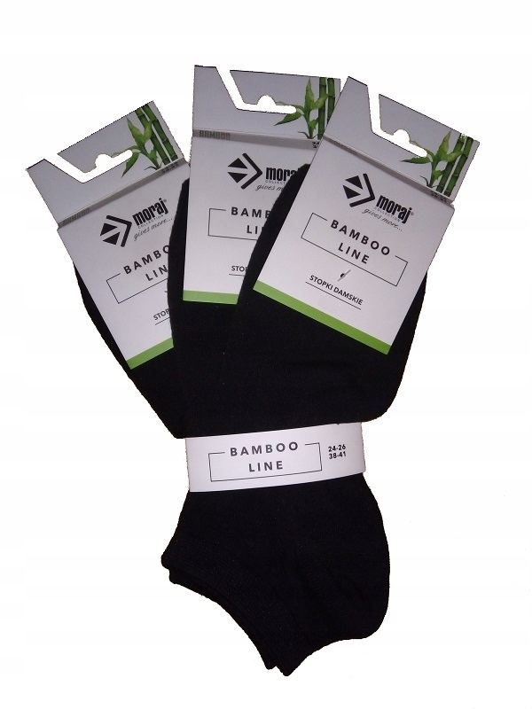 

3-PAK Stopki Bambusowe skarpety Czarne 38 39 40 41