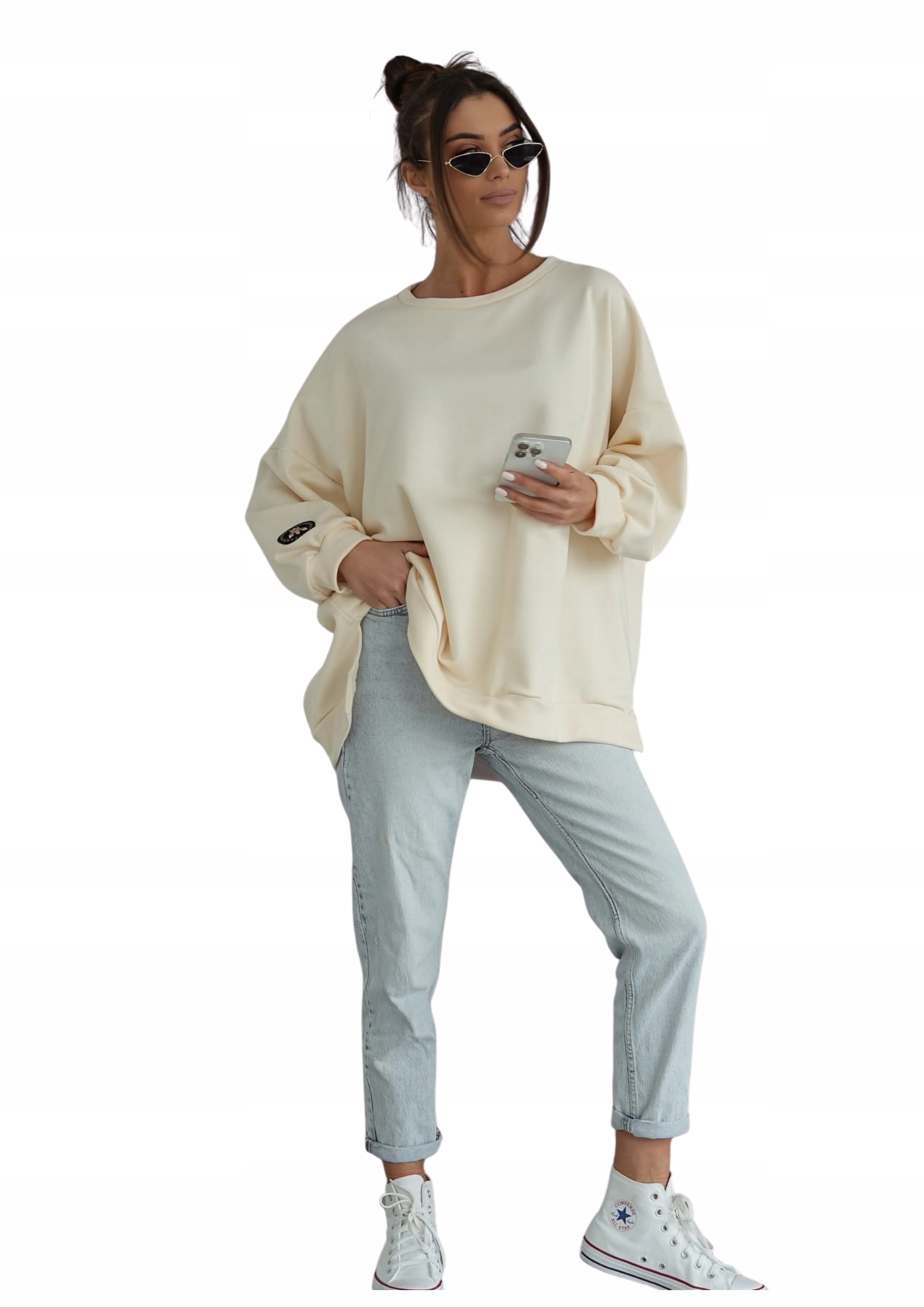 Mikina s mouchou Me Gusta ecru