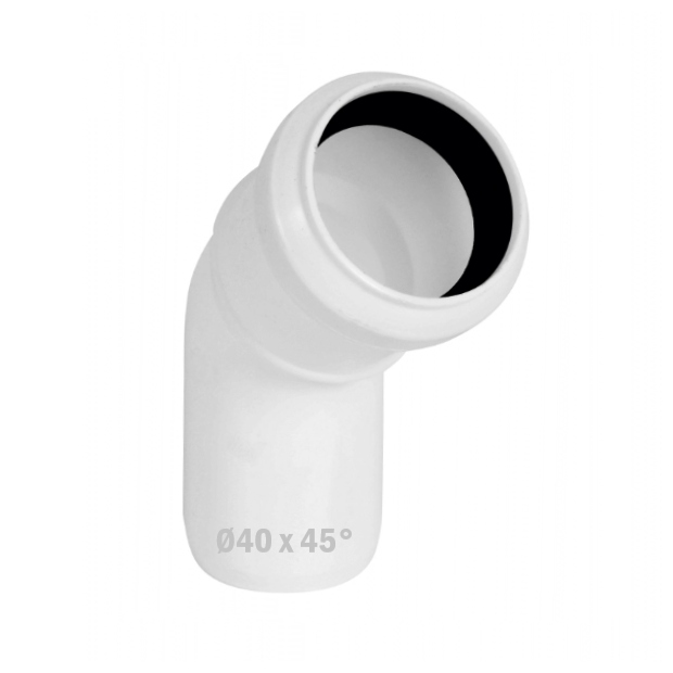 KOLANO KANALIZACYJNE Kolanko PP 40/45 PCV białe