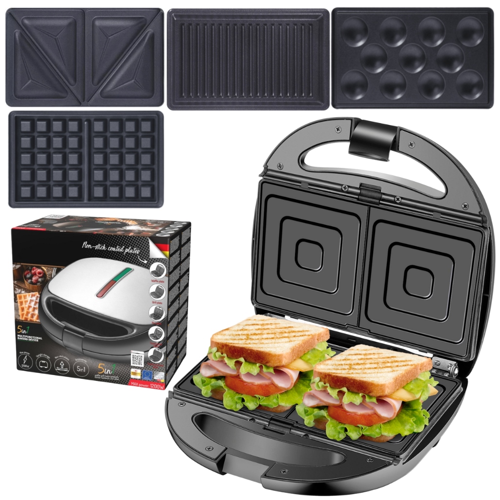 

5w1 Toster Opiekacz Gofrownica Grill Orzeszki 1200