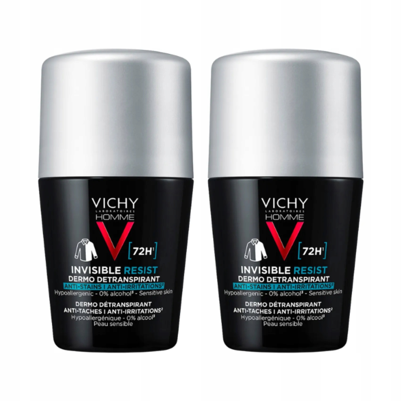 Vichy Homme Invisible Resist 72H antyperspirant w kulce 2x 50 ml