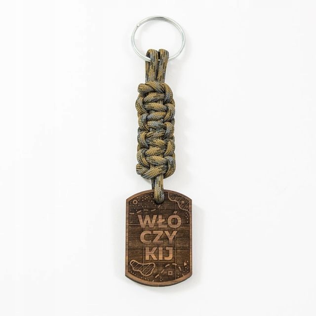 

Brelok do kluczy drewno Nieśmiertelnik pleciony