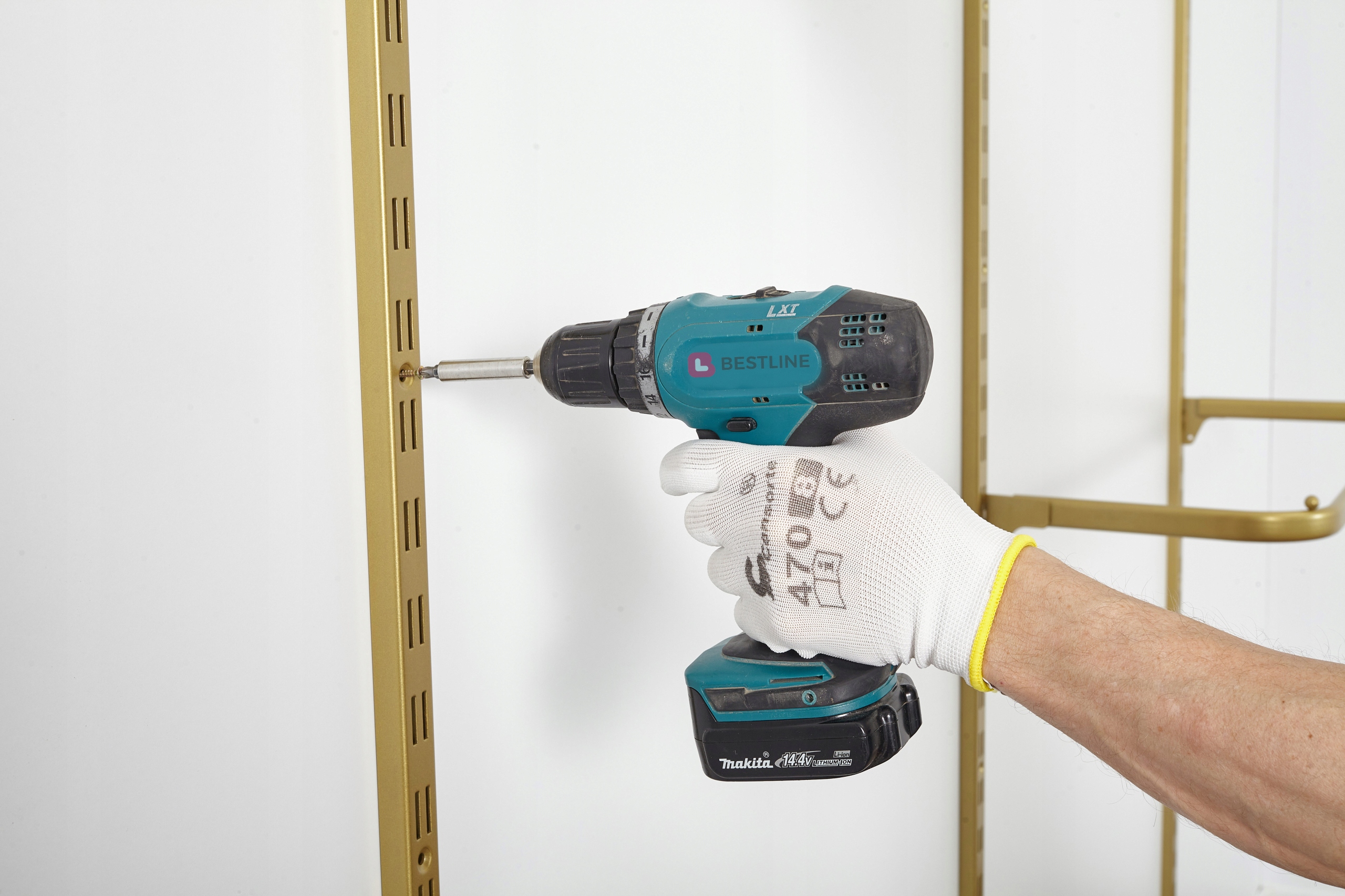 GARDEROBA DWUMODUŁOWA Best-line 200x200 ZŁOTA Marka inna