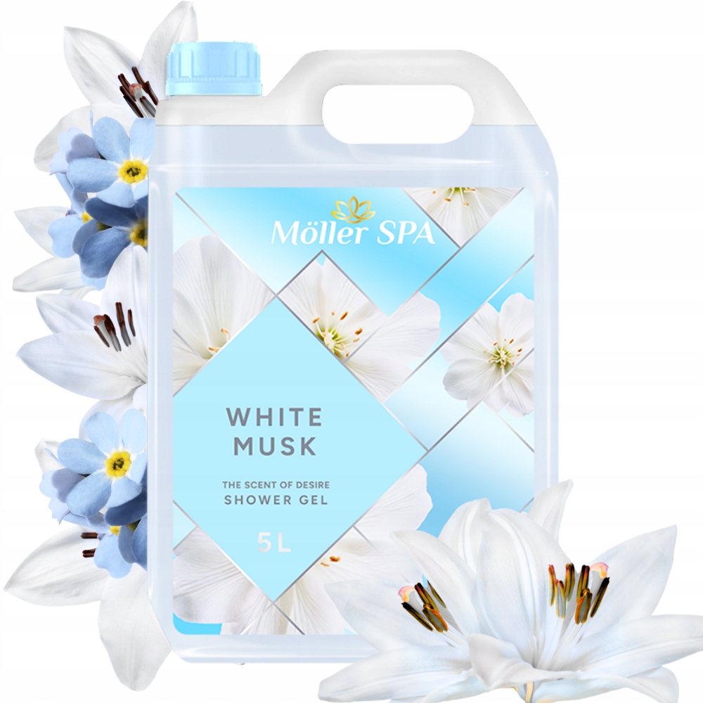 Möller Spa White Musk Sprchový Gel Unisex Bílé Pižmo Prémiová Kvalita 5L
