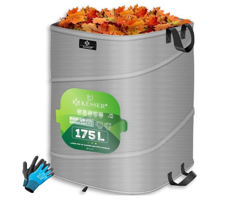 Kesser, Sáček Na Listí, 175 L, Šedý, Rukavice 4255598327800