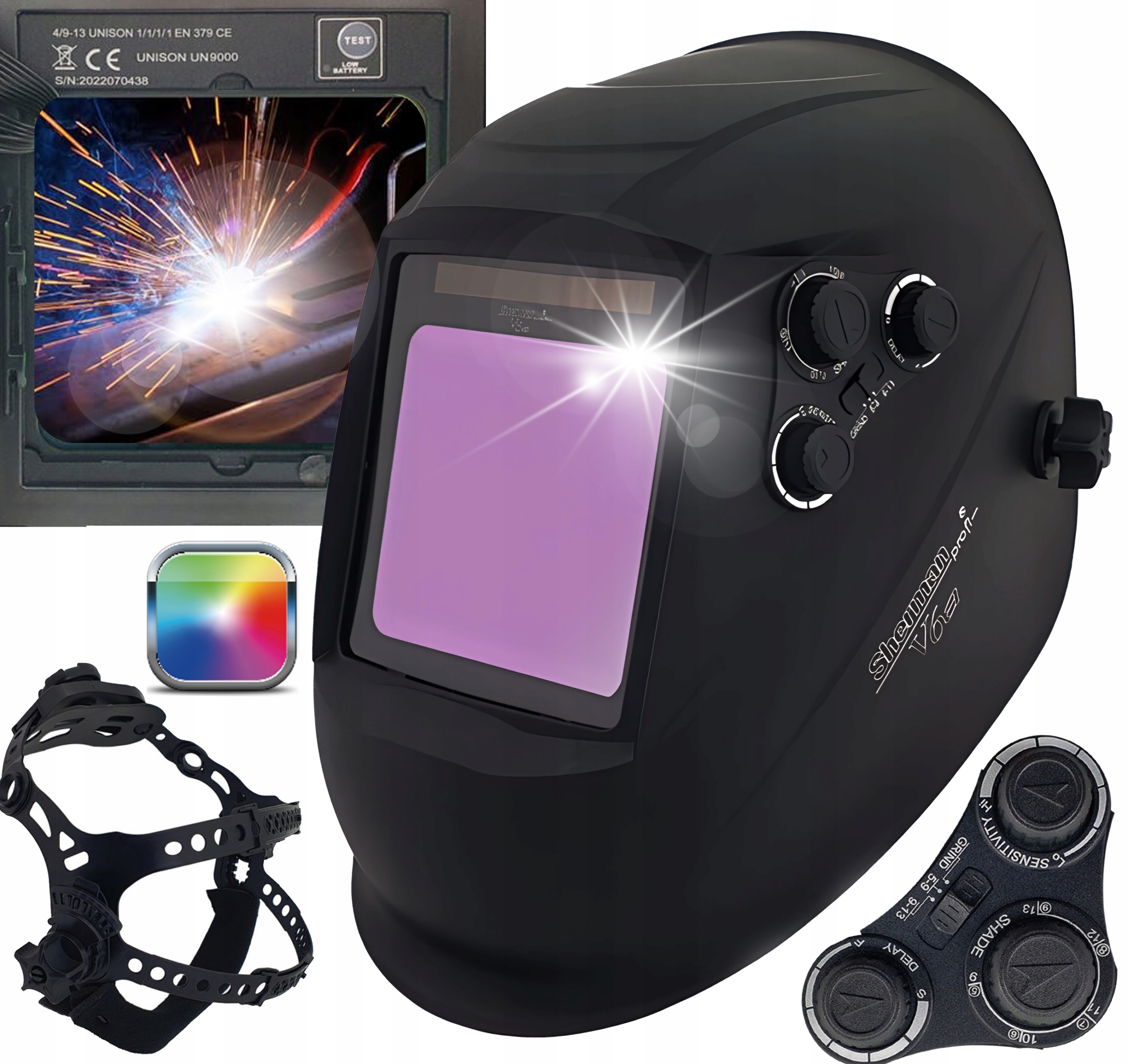 PRZYŁBICA SPAWALNICZA SHERMAN TRUE COLOR V6B 4 SENSORY AUTOMATYCZNA MASKA