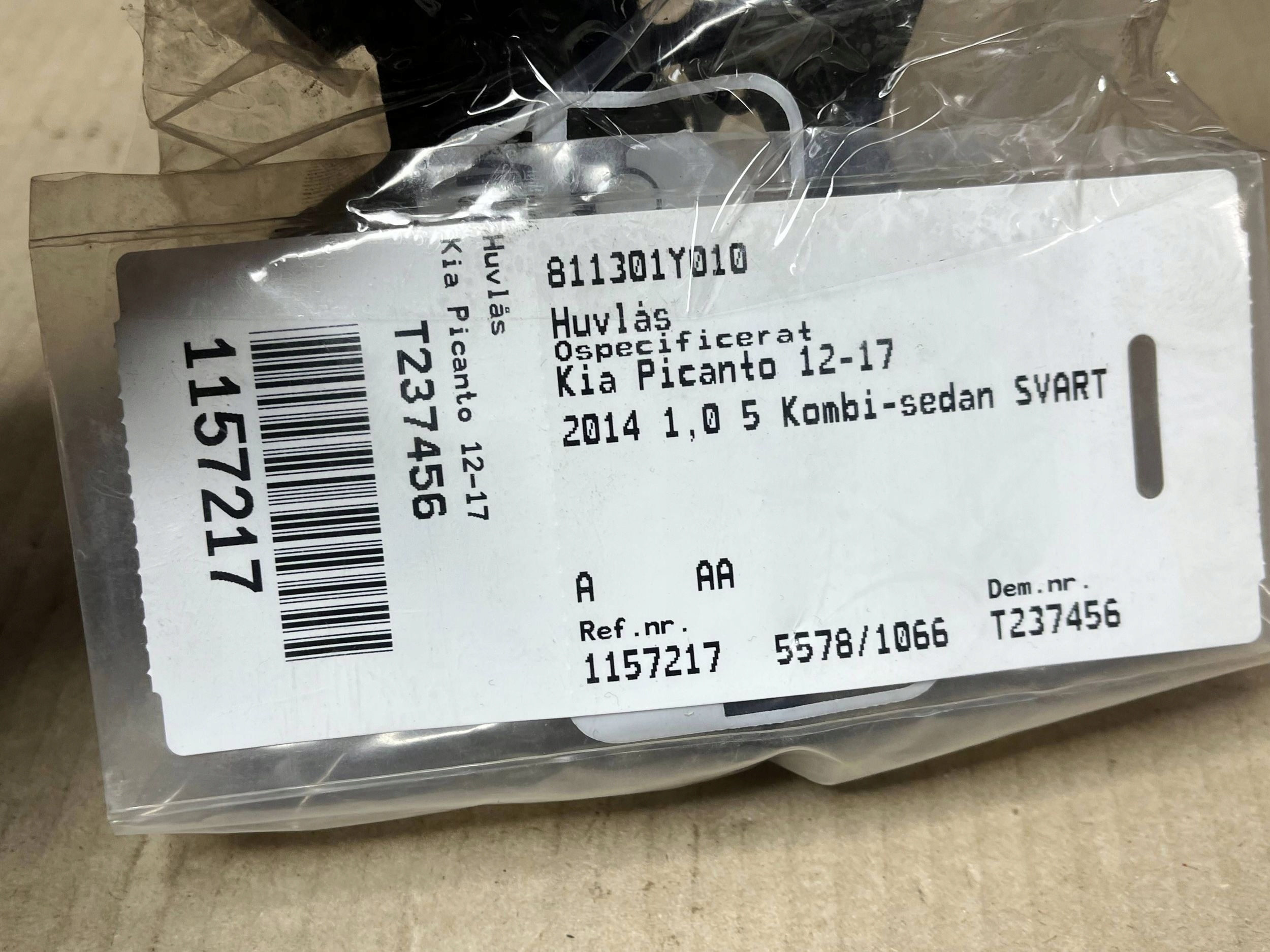 bonnet latch lock KIA Picanto 811301Y010