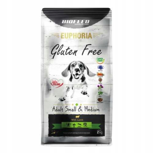 Levně Suché krmivo BioFeed Euphoria Gluten Free-dospělí Psi Miśr Jehněčí 12KG