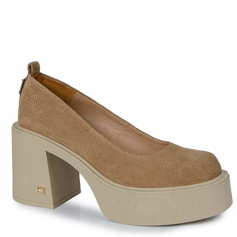 Karino 5996 Béžové Semišové Kožené Lodičky 36