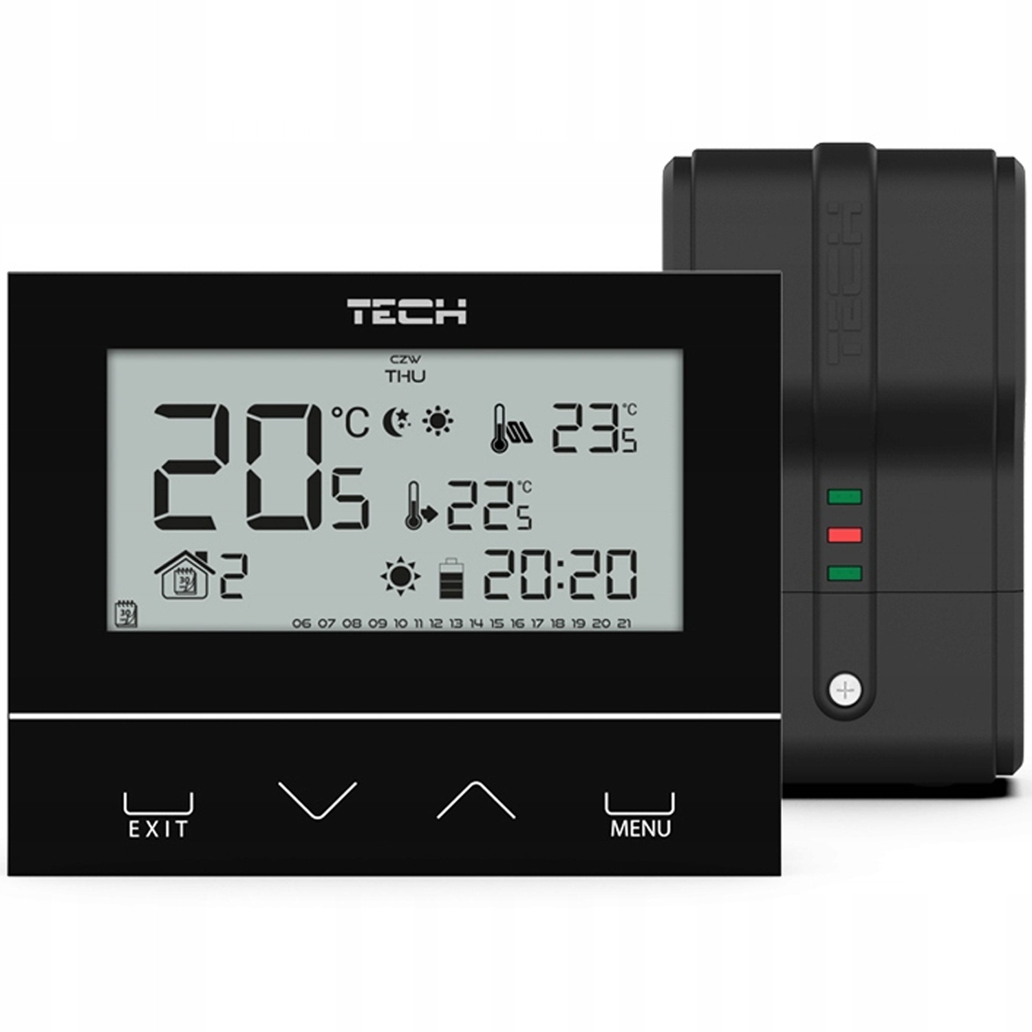 Bezdrôtový Regulátor Teploty, Izbový Termostat Tech ST-292 V2 Čierny