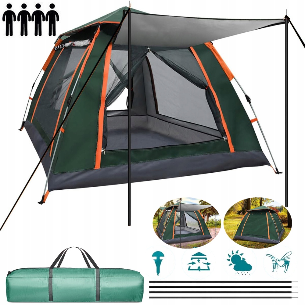 Namiot Automatyczny 3-4 Osoby 205*205*145CM Do Biwakowy Wiatroszczelny