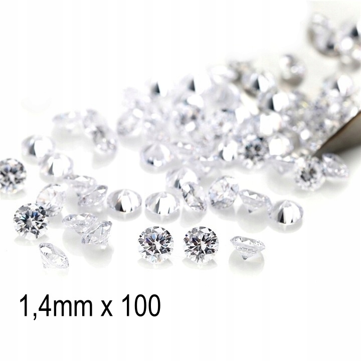 Cyrkonie Jubilerskie Jakość Aaaaa 100 sztuk 1,4mm
