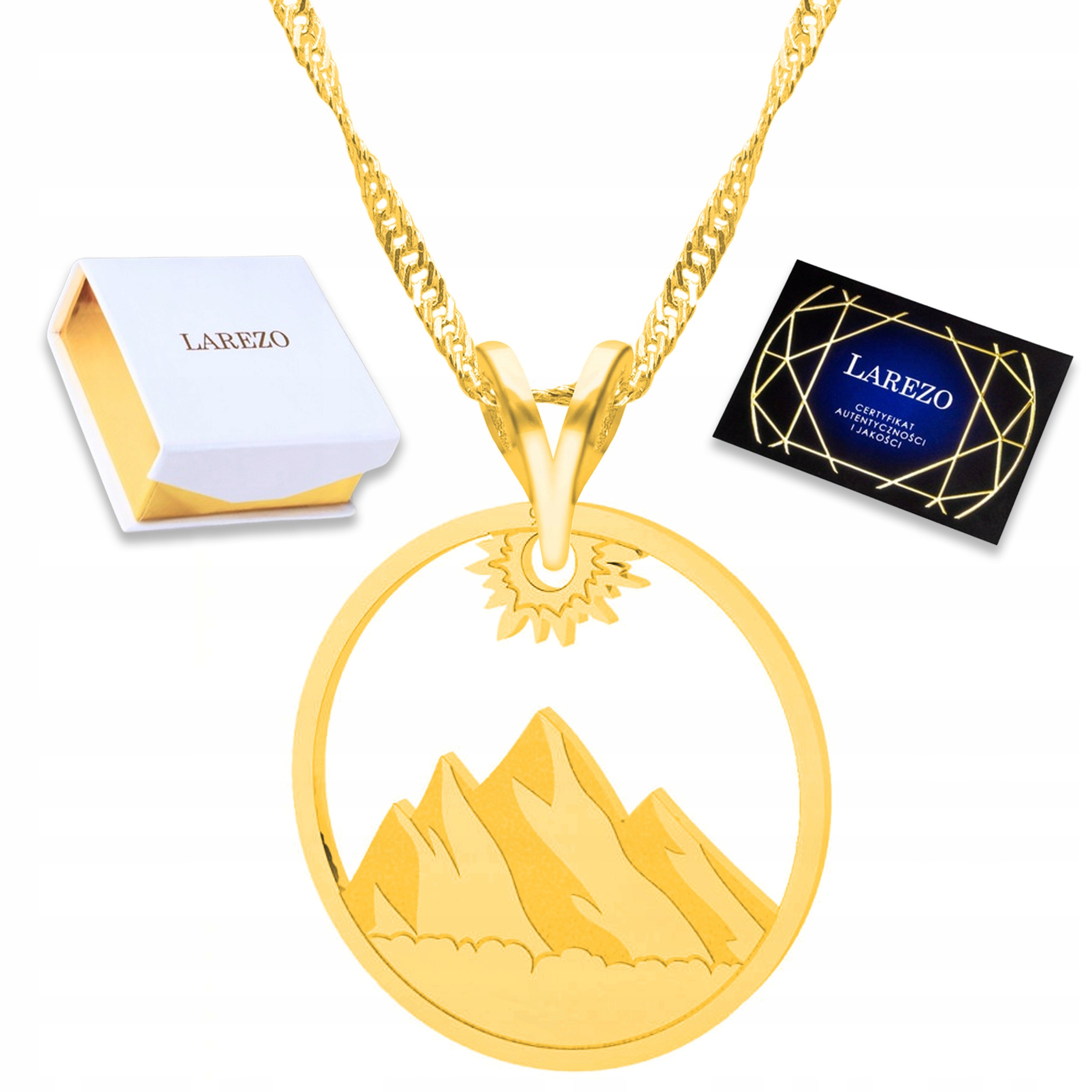 Zlatý náhrdelník Hory Tatry Příroda Zakopané Pozlacený Stříbro 925