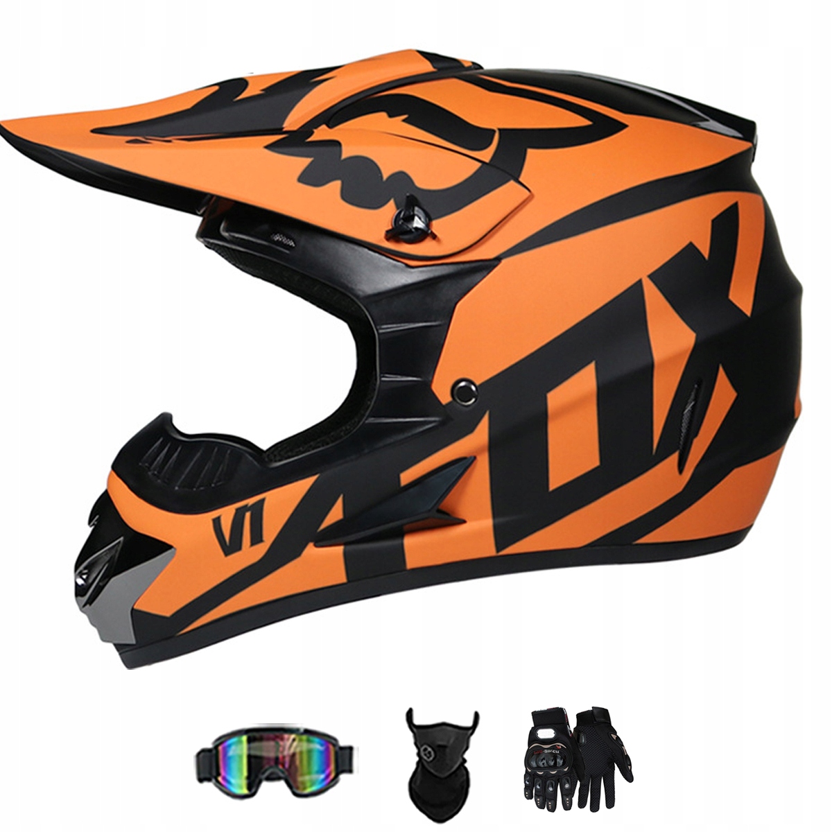Motocyklová Přilba Lehká Enduro Quada Brýle Rukavice Maska XL
