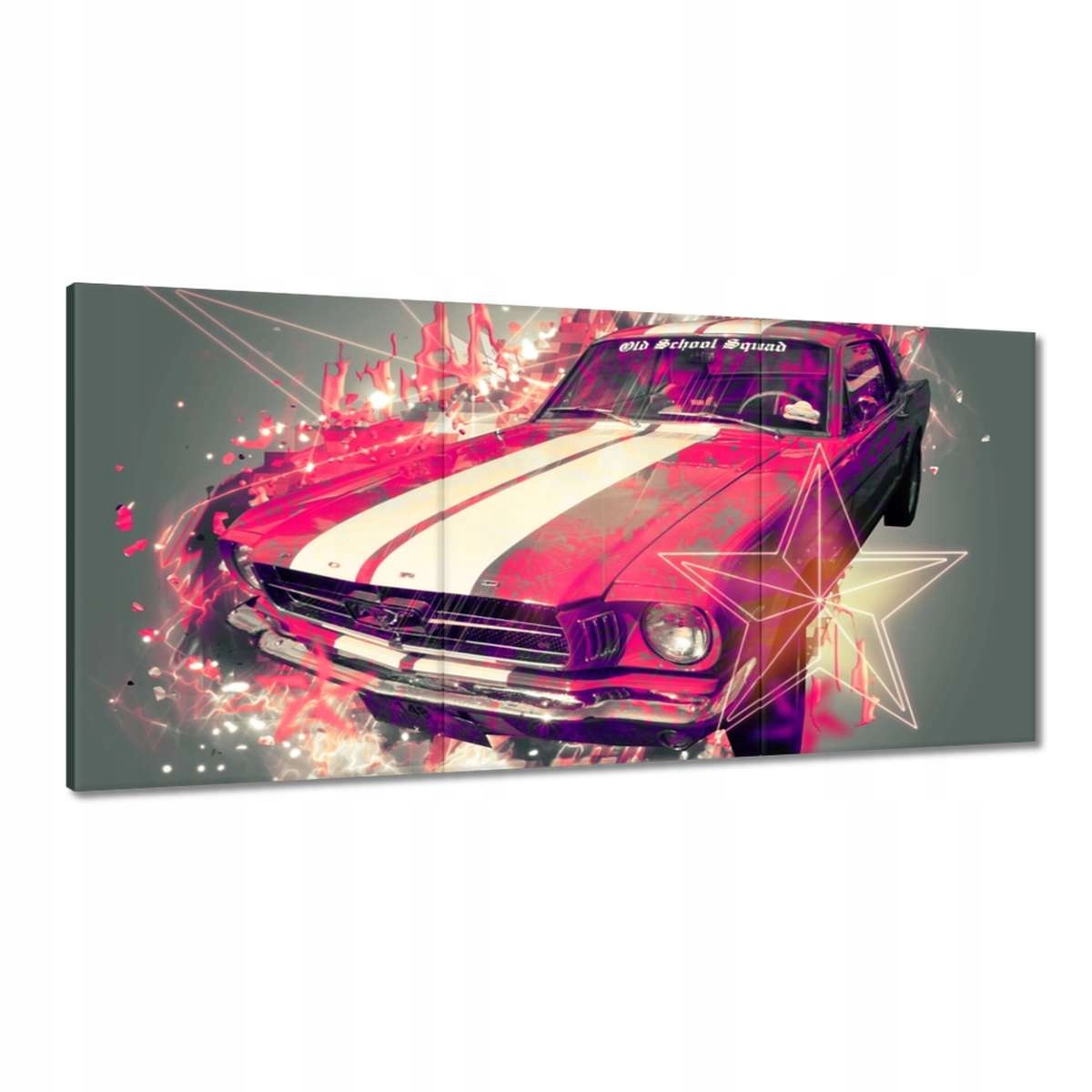 Obrazy 180x90 Ružový Ford Mustang Usa Old School Squad