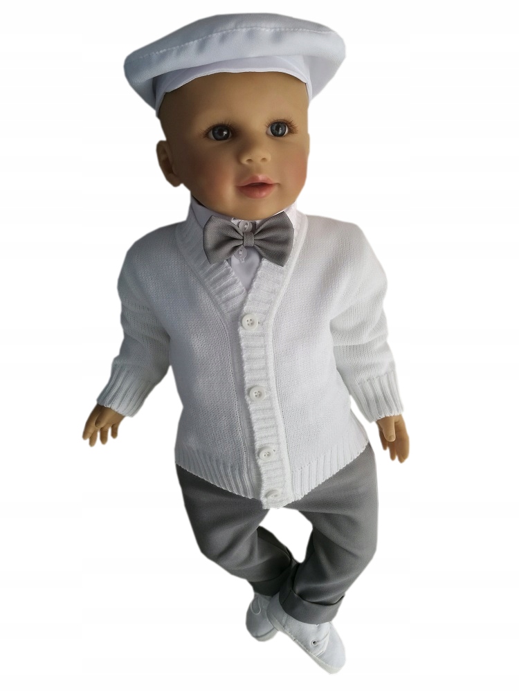 UBRANKO DO CHRZTU GARNITUR NA CHRZEST SWETEREK DLA CHŁOPCA WESELE R62