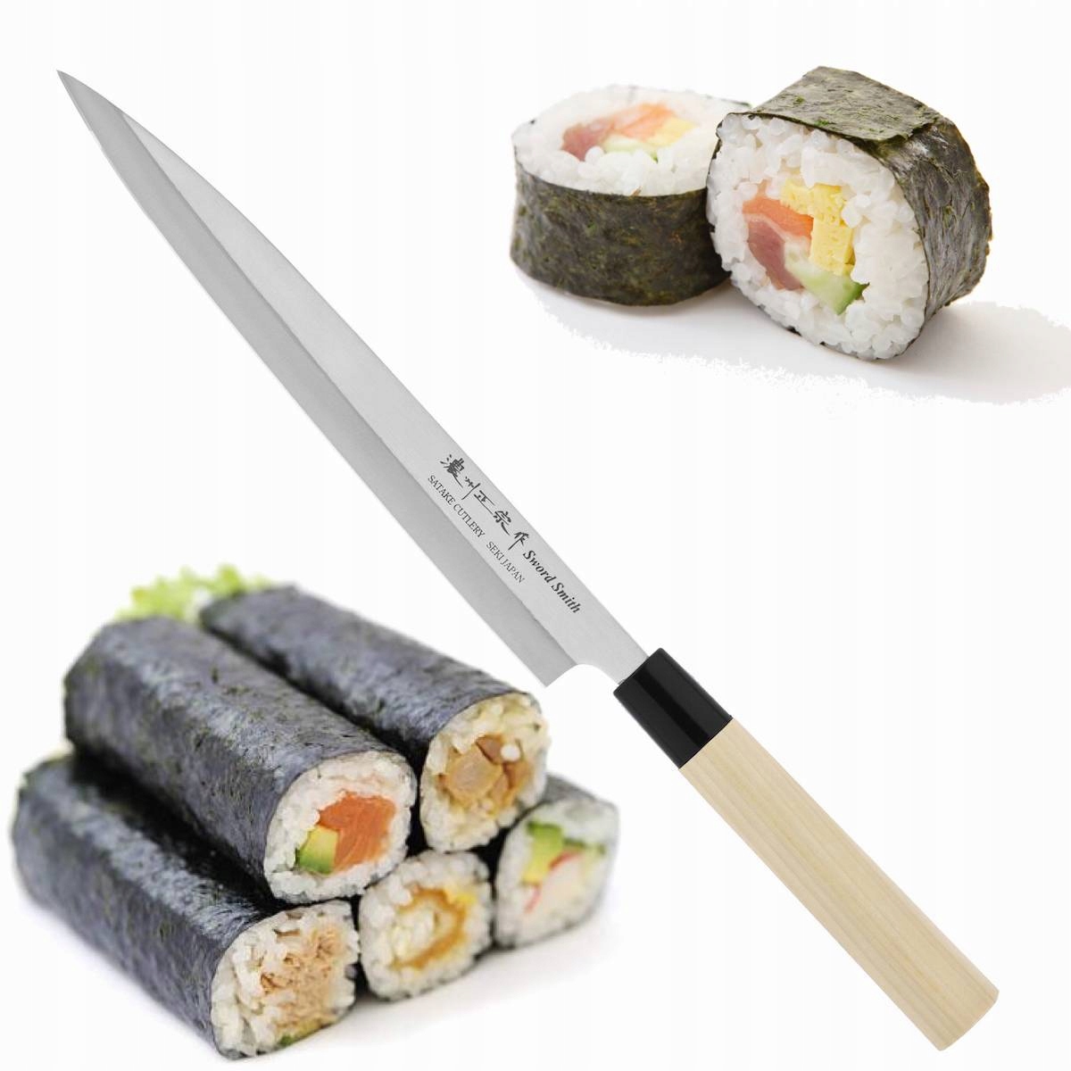 Satake nůž S/d 420J2 Levoruký Japonský Nůž Sashimi Yanagiba na sushi 24 cm
