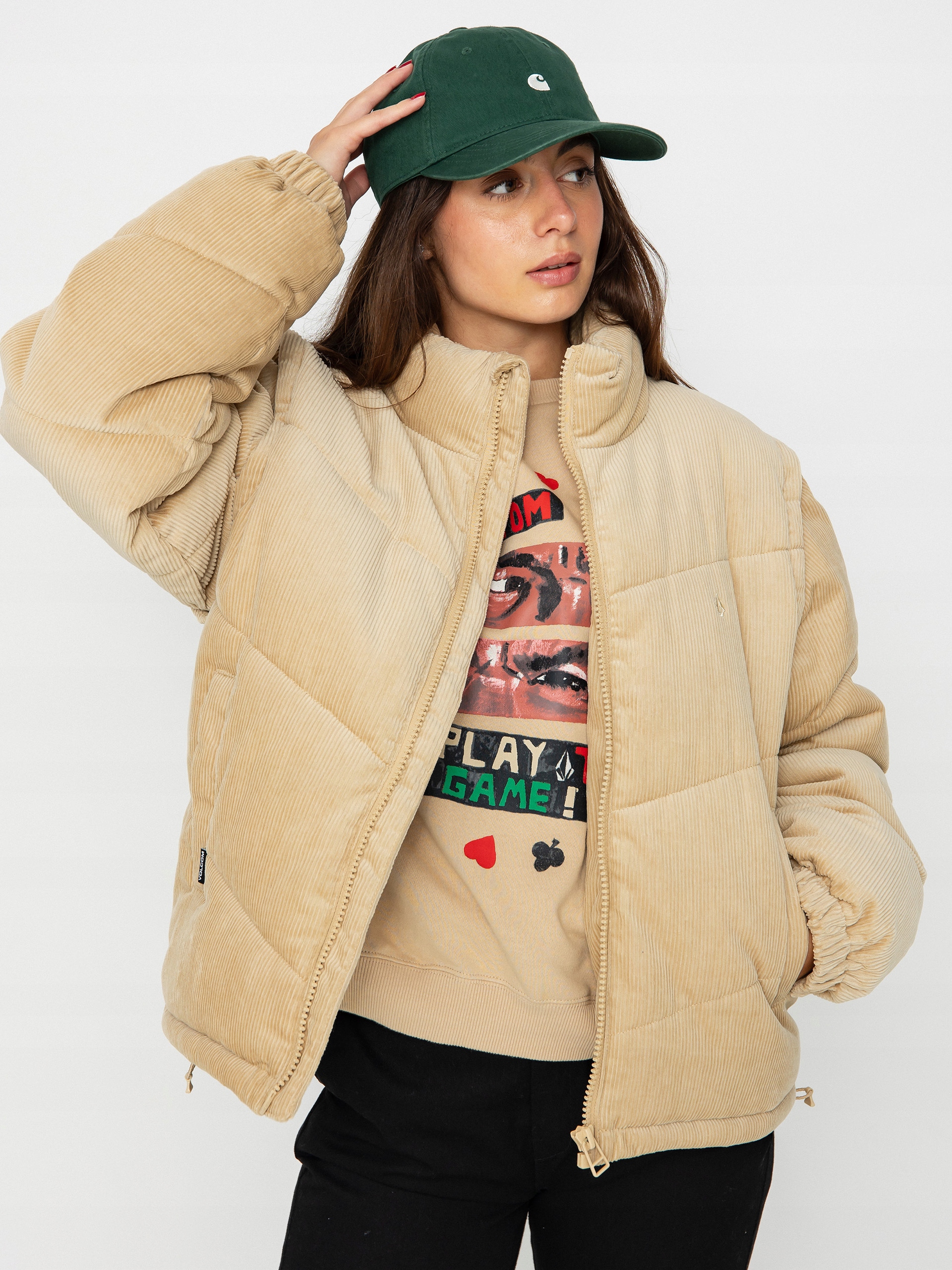 Volcom Camelová Péřová Bunda (M)