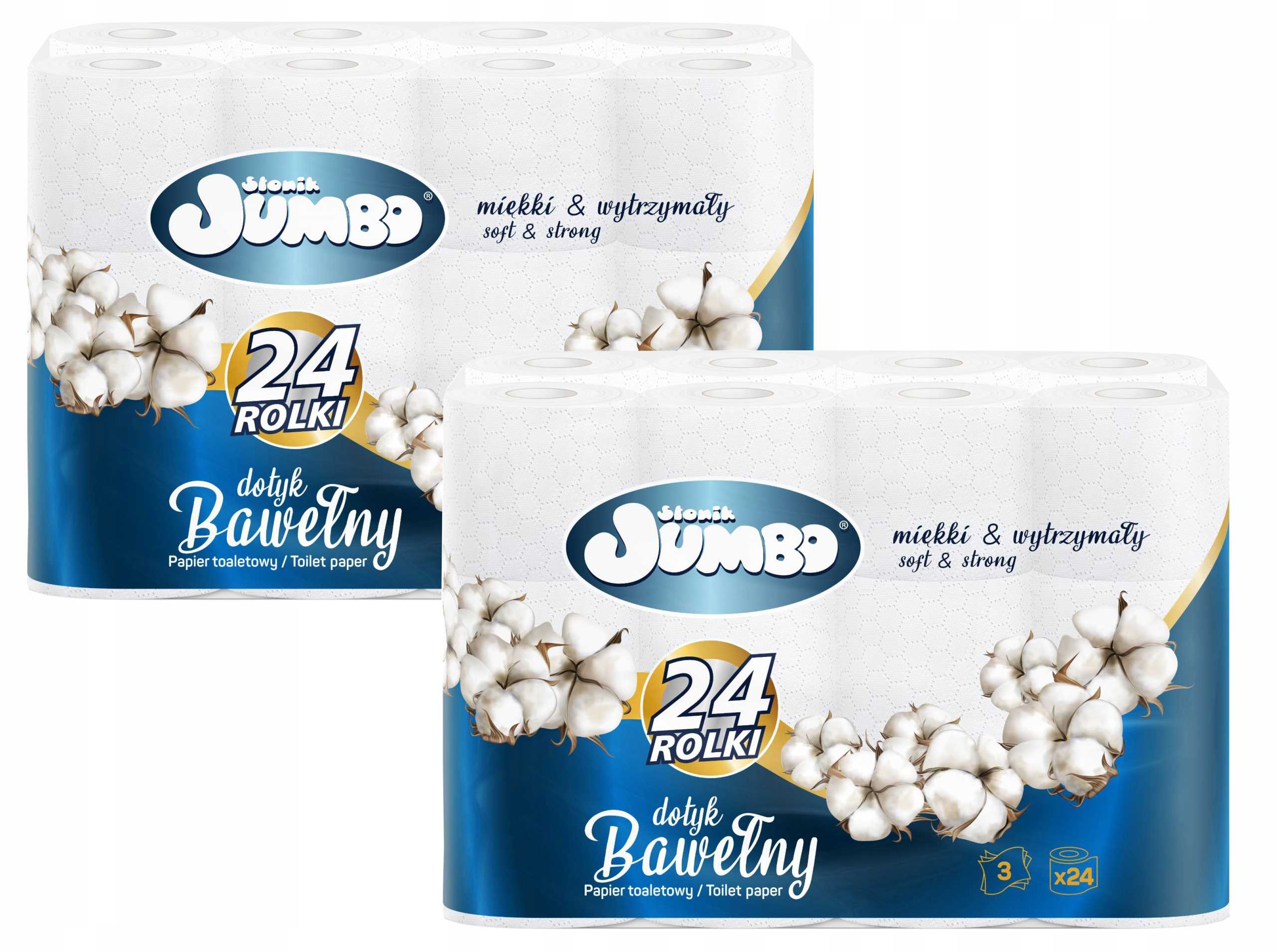 Toaletní papír 24R Slon Jumbo Bavlna 3W 48 rolí