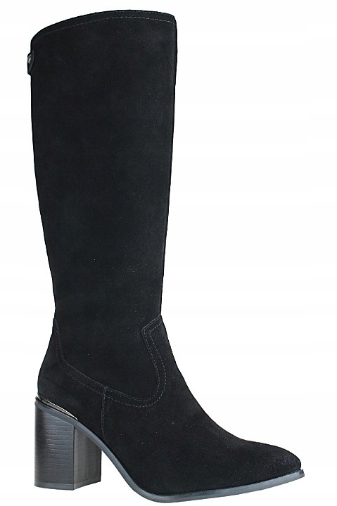 S.Leone Dámské kozačky černá přírodní kůže D130 velikost 36