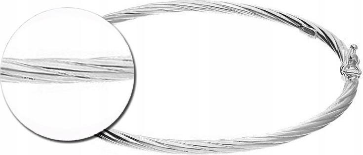 Stříbrný náramek 925 bangle, lesklý, 6,75 g, módní vzor, dárek