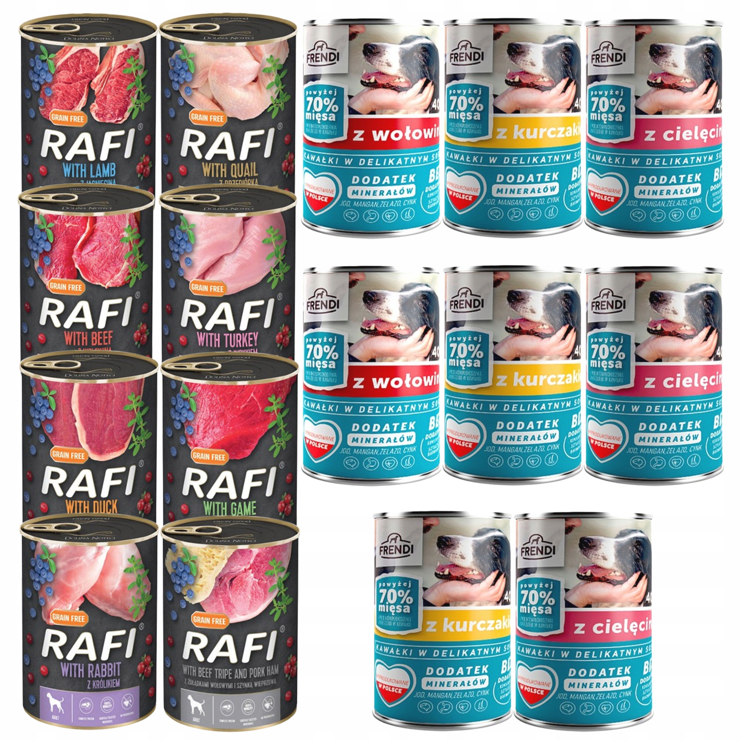 Levně Rafi Frendi Krmivo mokré pro psa mix chutí 16 x 400 g plnohodnotné