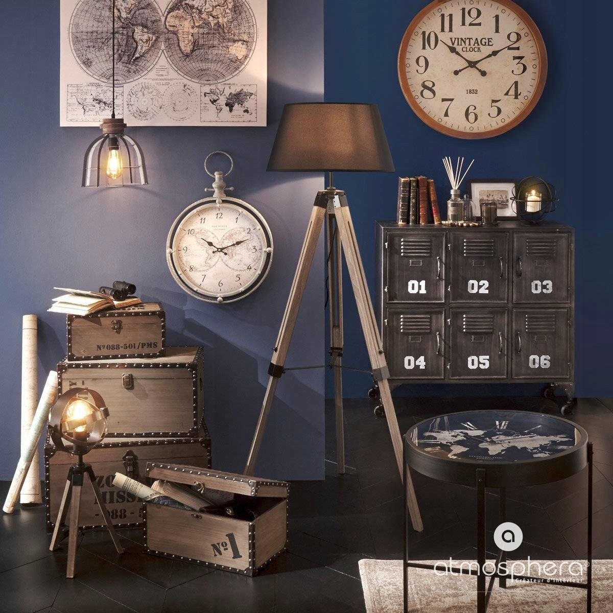 DESIGNERSKA SZAFKA METALOWA KOMODA W STYLU VINTAGE Marka Atmosphera