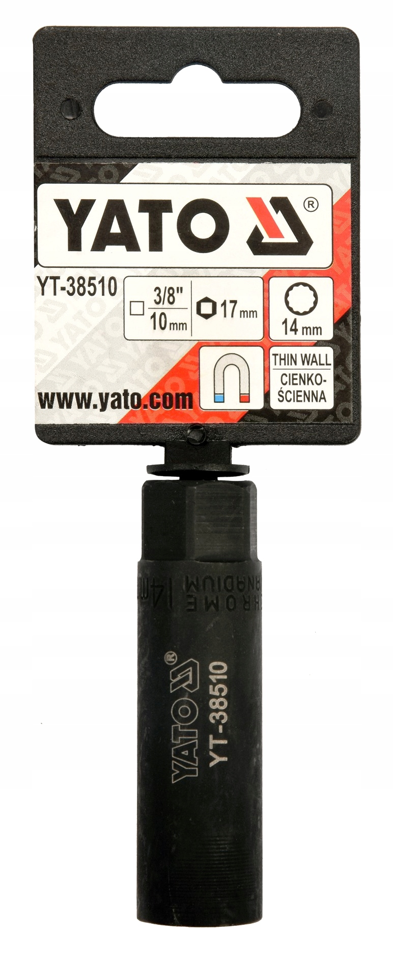 NASADKA KLUCZ DO ŚWIEC 3/8" 14MM YT-38510