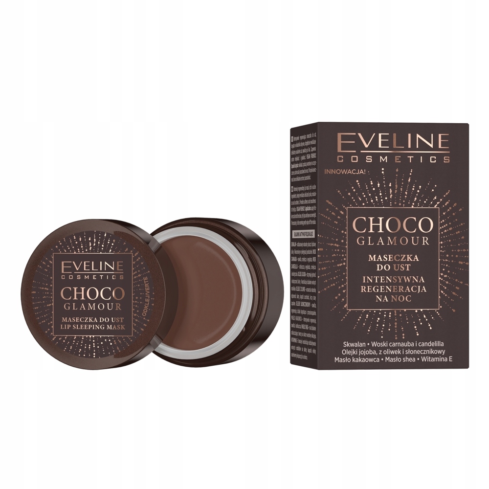 EVELINE COSMETICS Choco Glamour regenerująca maseczka do ust na noc 12ml