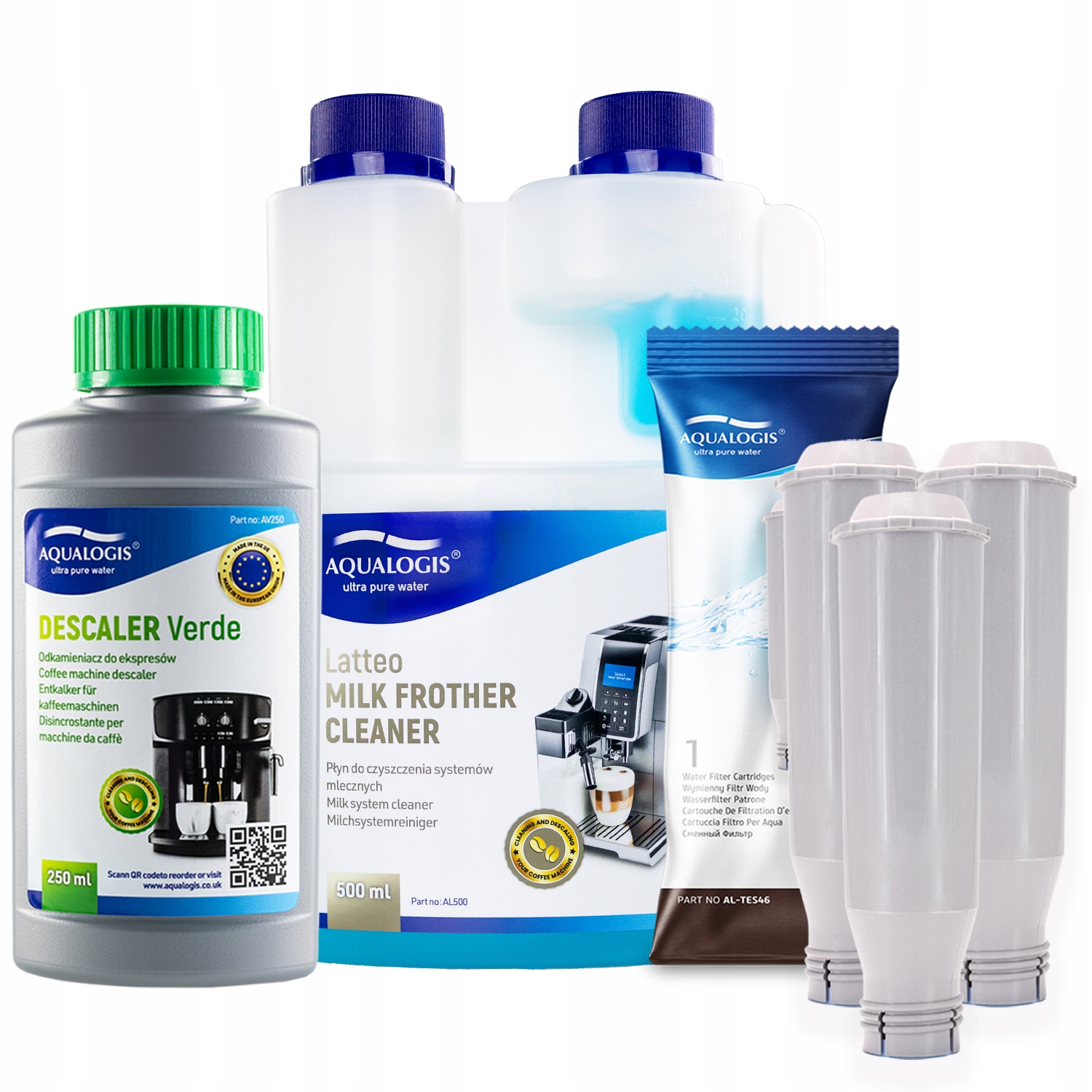 3x Filtr do kávovaru Krups AL-TES46 Tekutina 500 ml Odvápňovač 250 ml