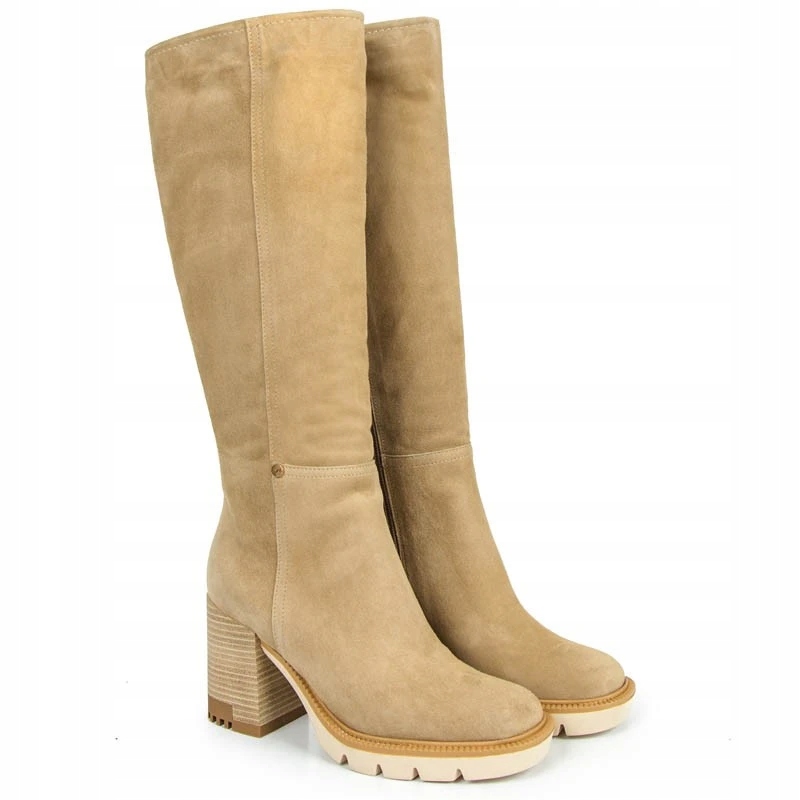 Visconi 1850365 Kozačky Klasická Kůže Béžová 40