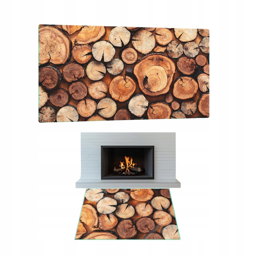 Tvrzené Sklo Pod Krb Koza Podstavec Rozměr 90x52cm Grafika Dřevo