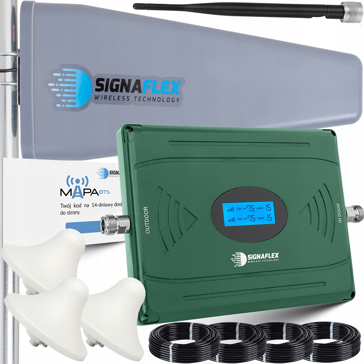 Sada zesilovačů Egsm/dcs LS-EG11 Agc T2 23dBi 15 m 3x houba