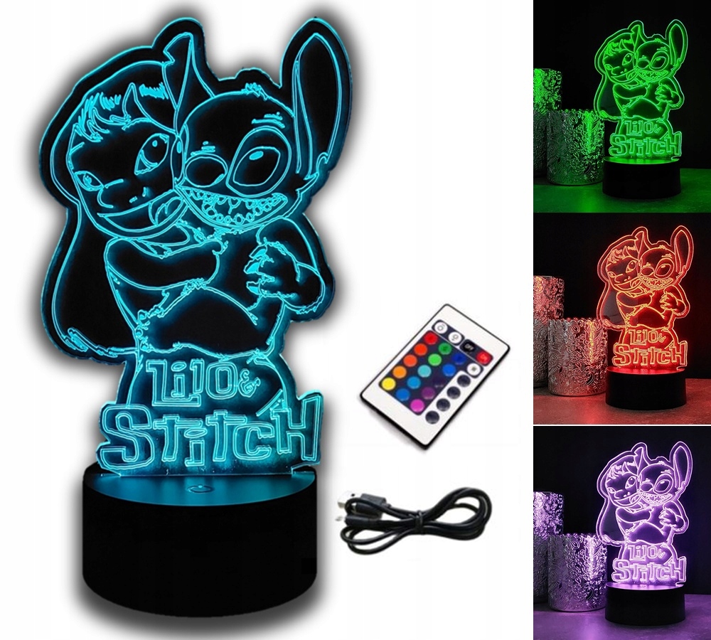 

Lampka Nocna Lilo I Stich 3D Led Rgb Pilot