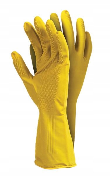 Levně Ekonomické gumové rukavice Flokované Žluté XL 12 Par