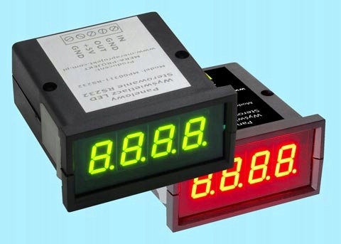 Panelowy wyświetlacz Led 4 cyfry, sterowanie RS232