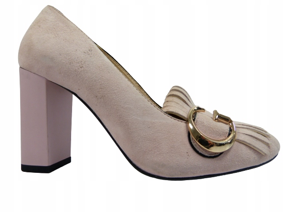 růžové semišové lodičky na podpatku Bizzarro 37