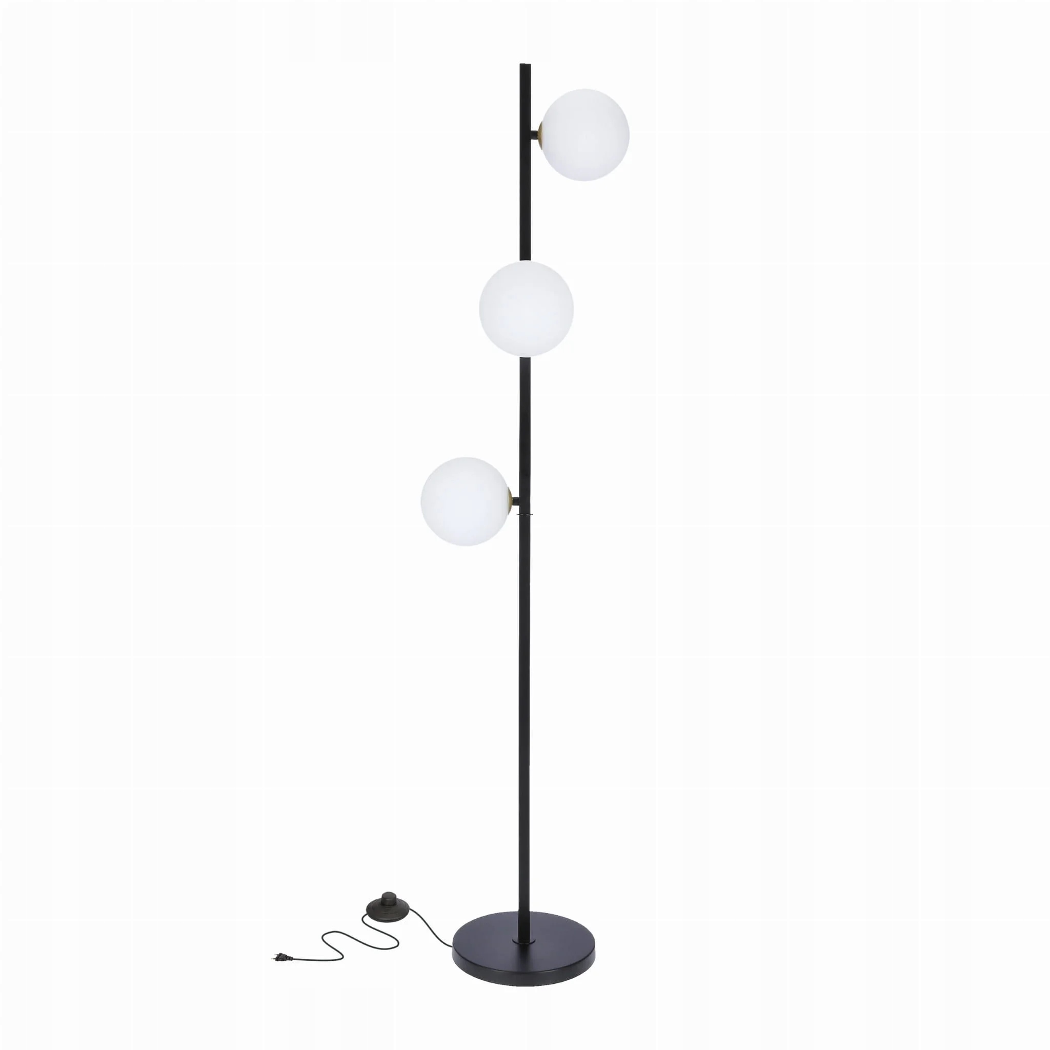 Stojacia podlahová lampa Candellux Kama 150 cm 3x28W G9 čierna/biela