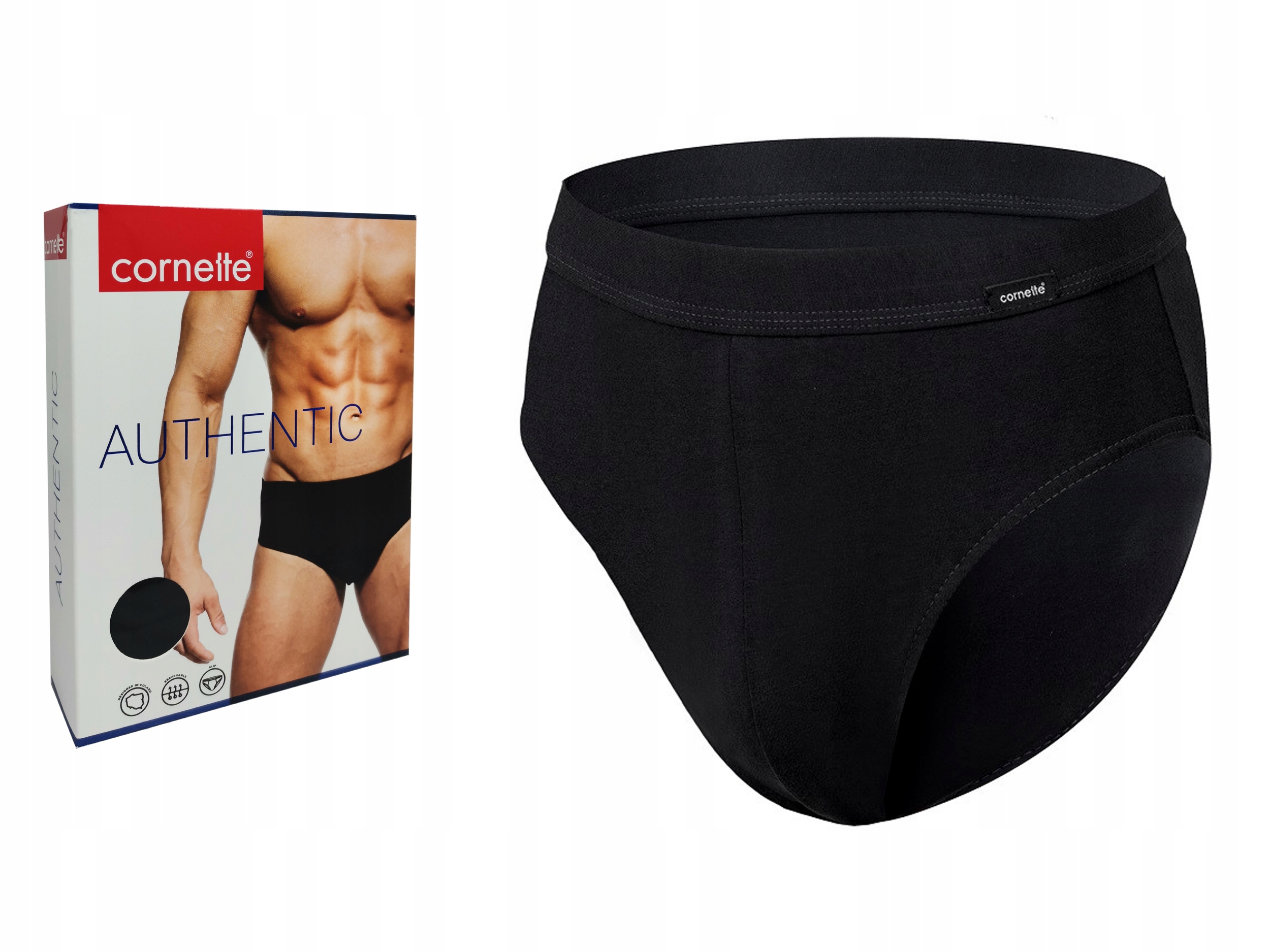 

Slipy Cornette Authentic męskie, czarne, 3XL