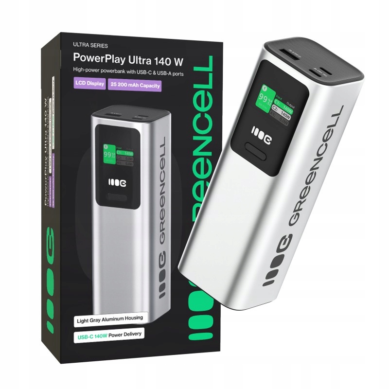 Green Cell Powerbanka 25200 mAh 140 W Pd