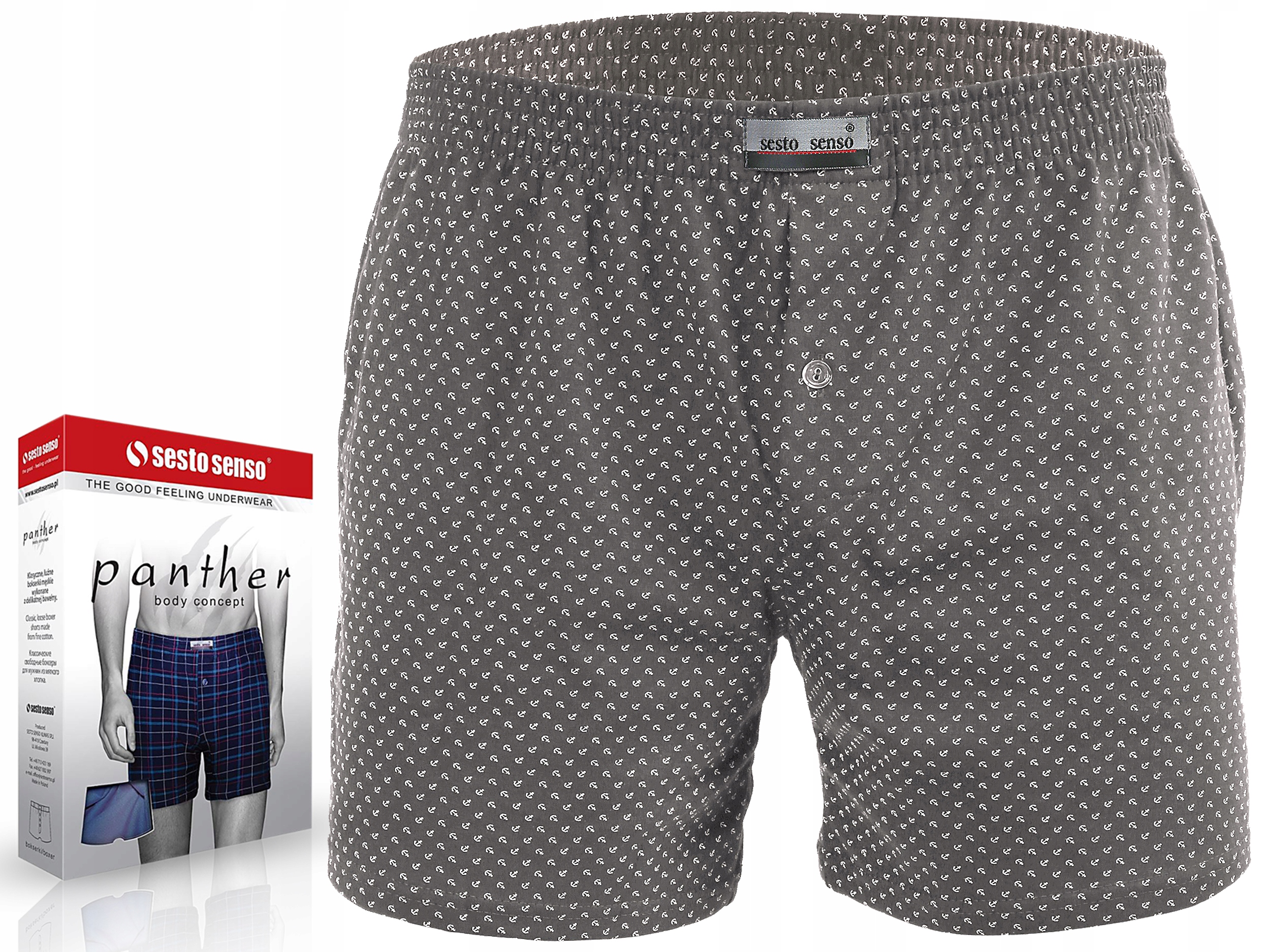 

Luźne Bokserki Sesto Senso Panther Wzór 9, XL