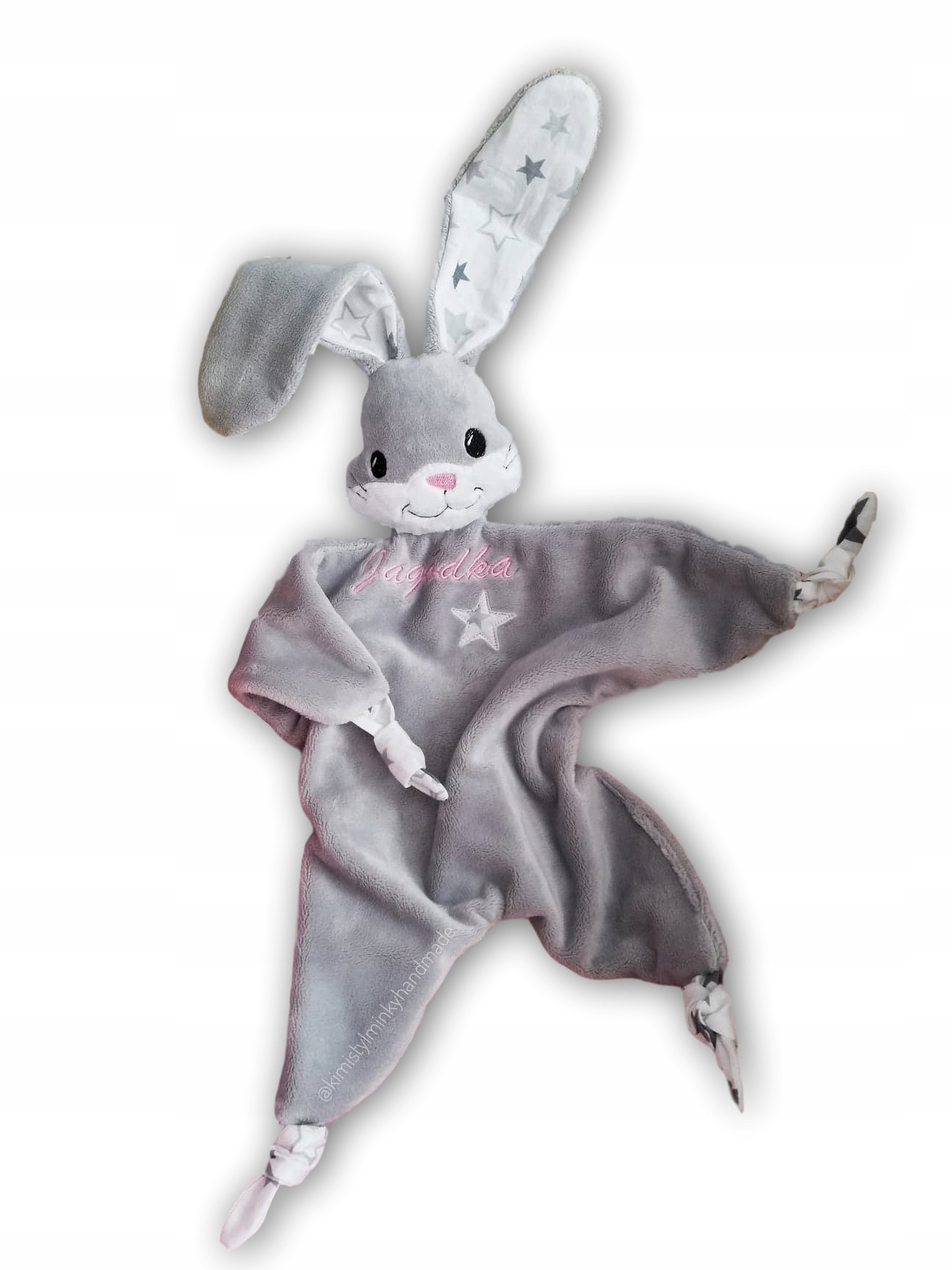 Szmatka przytulanka KRÓLIK minky z imieniem Rodzaj przytulanki