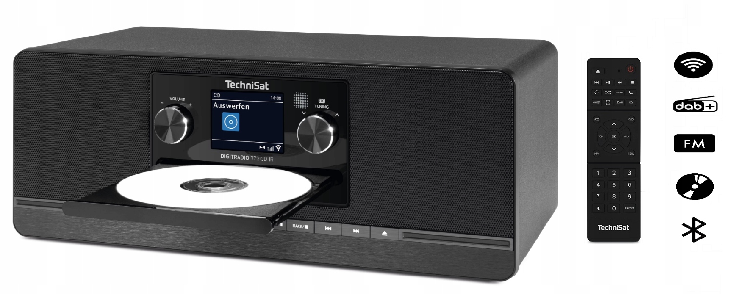 Internetové rádio CD Dab+ Fm Bt Usb 2×5 W TechniSat Digitradio 372 černé