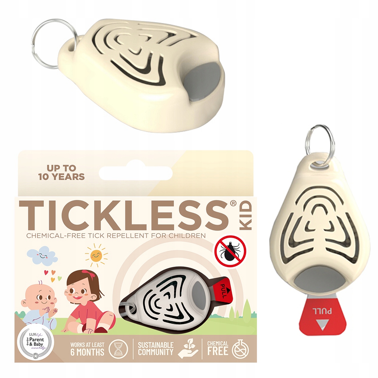 Ultradźwiękowa Ochrona Przed Kleszczami Dla Dzieci Tickless Kid Beżowy